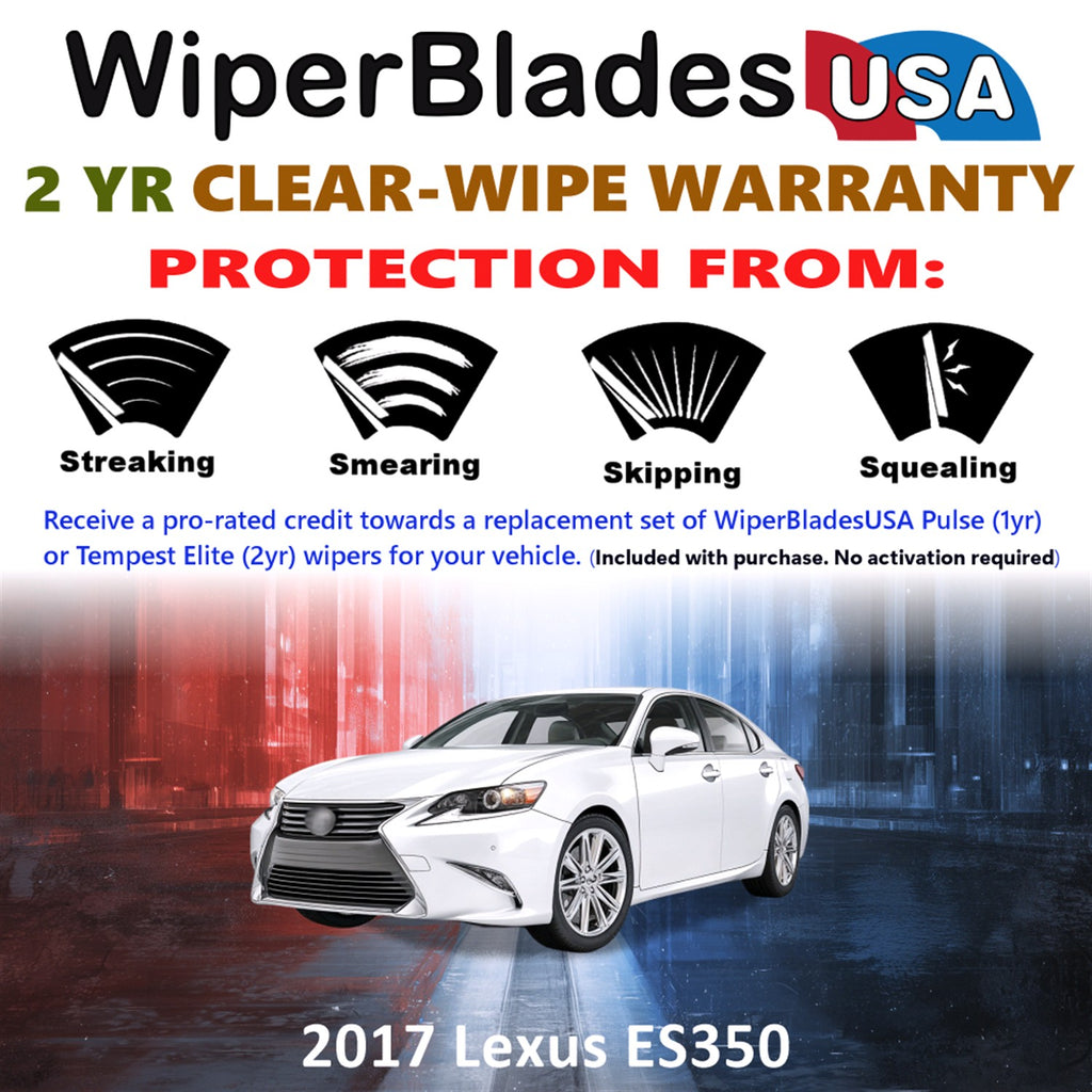 2017 Lexus ES350 Front Wiper blades Set  Includes 2yr Wear Warranty & Free Delivery