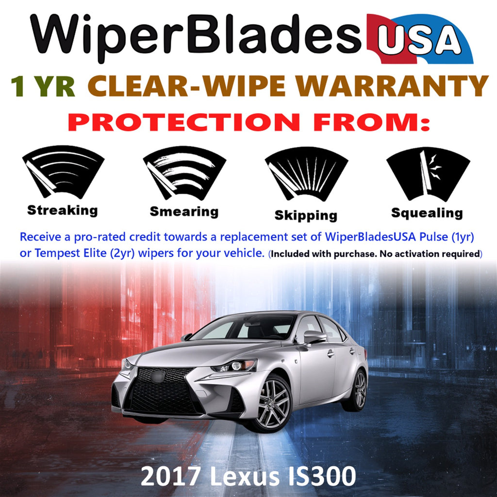 2017 Lexus IS300 Front Wiper blades Set Includes 1yr Wear Warranty & Free Delivery