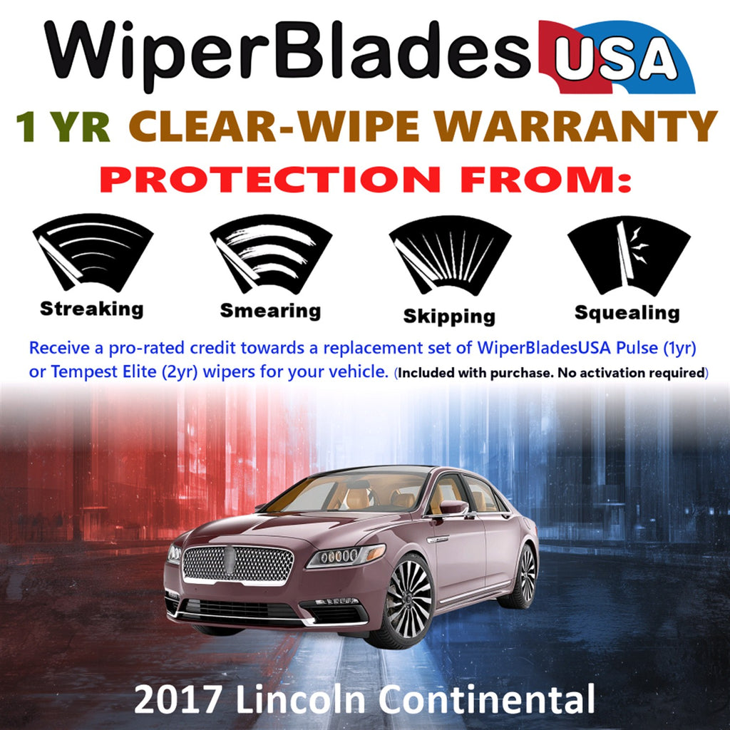 2017 Lincoln Continental Front Wiper blades Set Includes 1yr Wear Warranty & Free Delivery