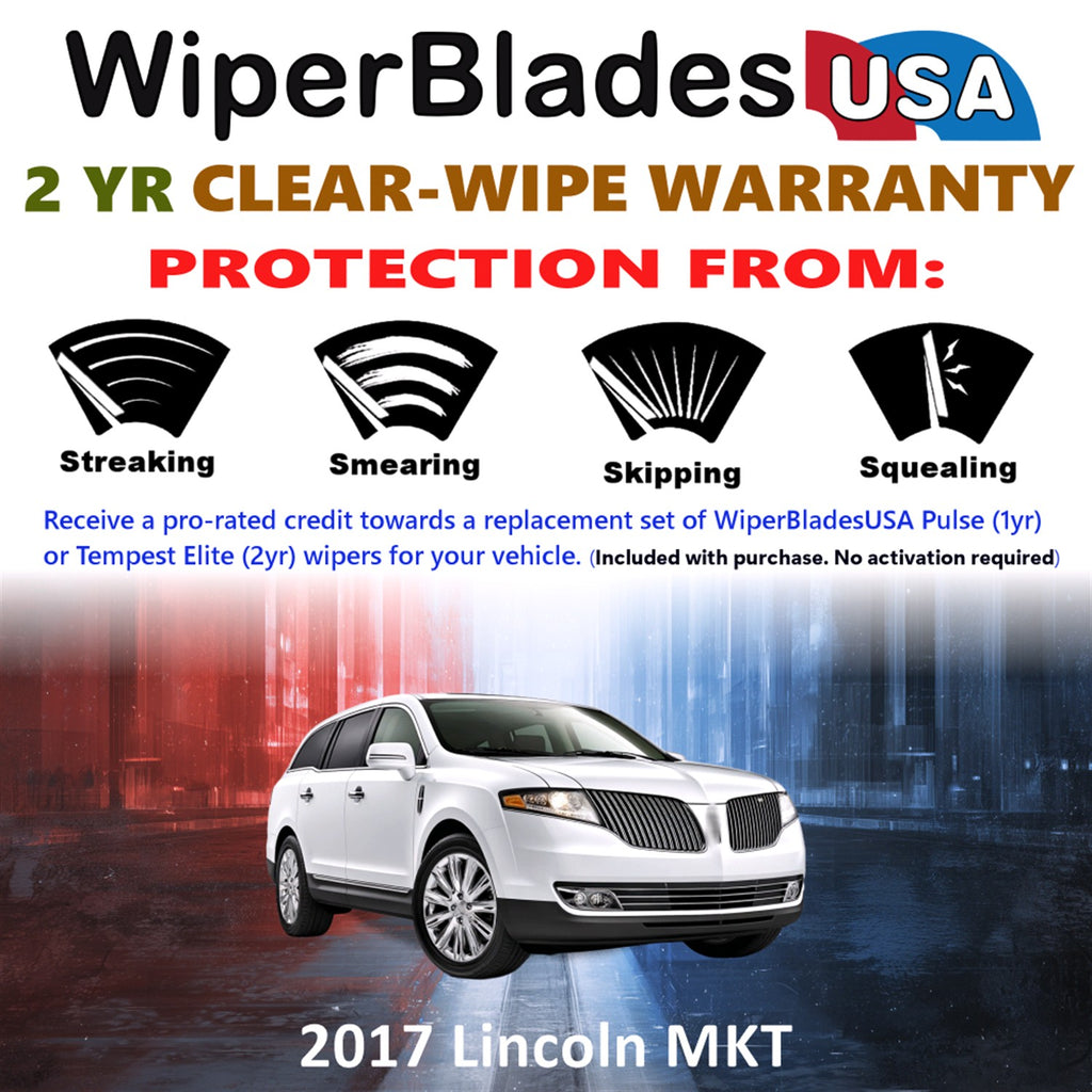 2017 Lincoln MKT Front Wiper blades Set  Includes 2yr Wear Warranty & Free Delivery