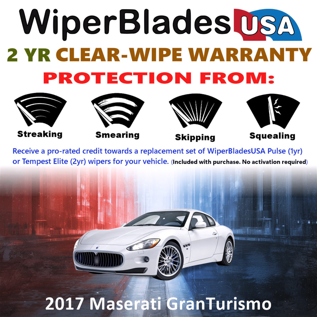2017 Maserati GranTurismo Front Wiper blades Set  Includes 2yr Wear Warranty & Free Delivery