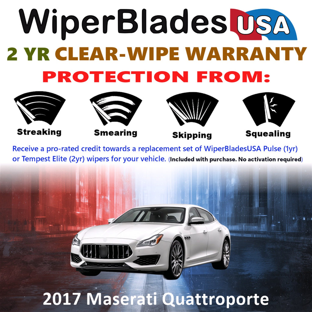 2017 Maserati Quattroporte Front Wiper blades Set  Includes 2yr Wear Warranty & Free Delivery