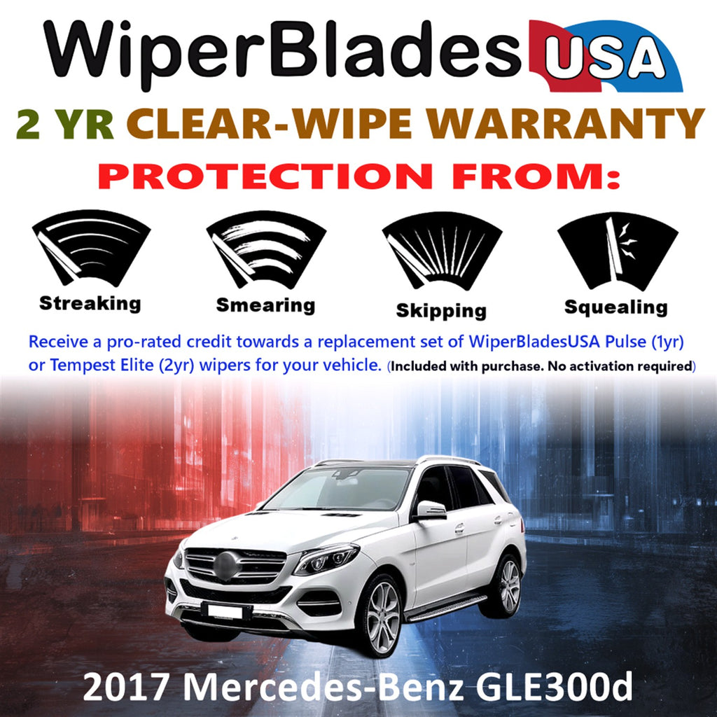 2017 Mercedes-Benz GLE300d Front w/Rear Wiper blades Set  Includes 2yr Wear Warranty & Free Delivery