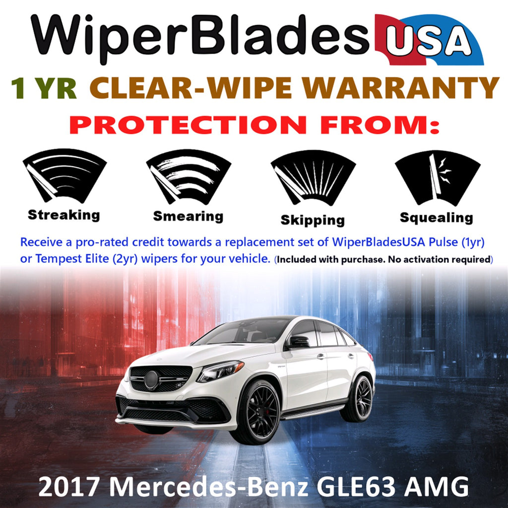 2017 Mercedes-Benz GLE63 AMG Front w/Rear Wiper blades Set Includes 1yr Wear Warranty & Free Delivery