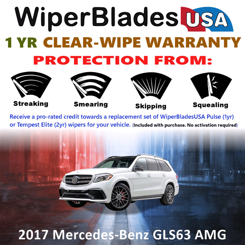 2017 Mercedes-Benz GLS63 AMG Front Wiper blades Set Includes 1yr Wear Warranty & Free Delivery