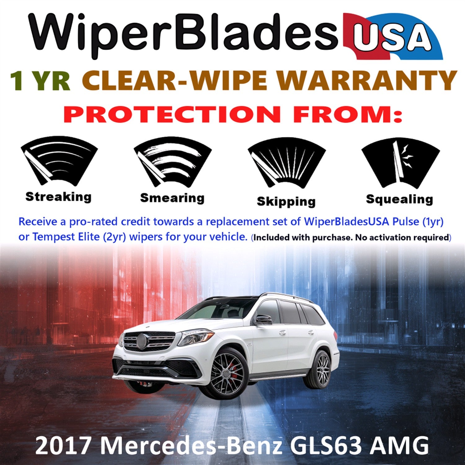 2017 Mercedes-Benz GLS63 AMG Front Wiper blades Set Includes 1yr Wear Warranty & Free Delivery