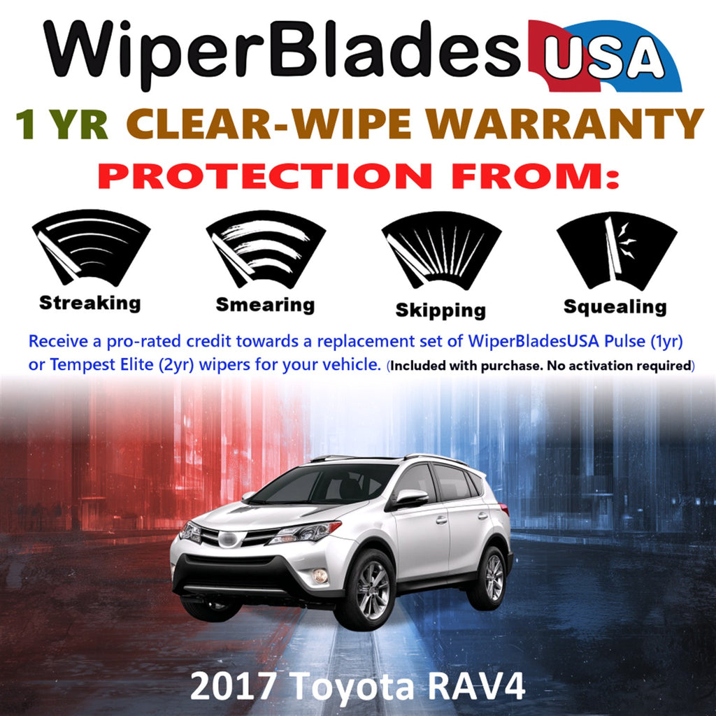 2017 Toyota RAV4 Front Wiper blades Set Includes 1yr Wear Warranty & Free Delivery
