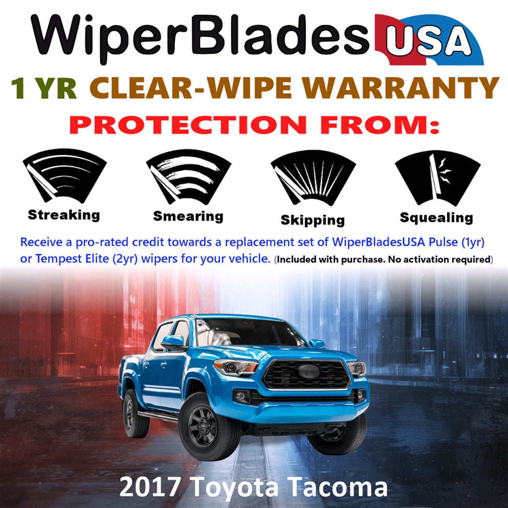 2017 Toyota Tacoma Front Wiper blades Set Includes 1yr Wear Warranty & Free Delivery
