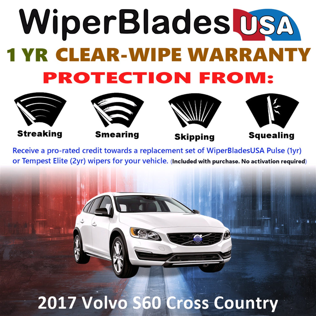 2017 Volvo S60 Cross Country Front Wiper blades Set Includes 1yr Wear Warranty & Free Delivery