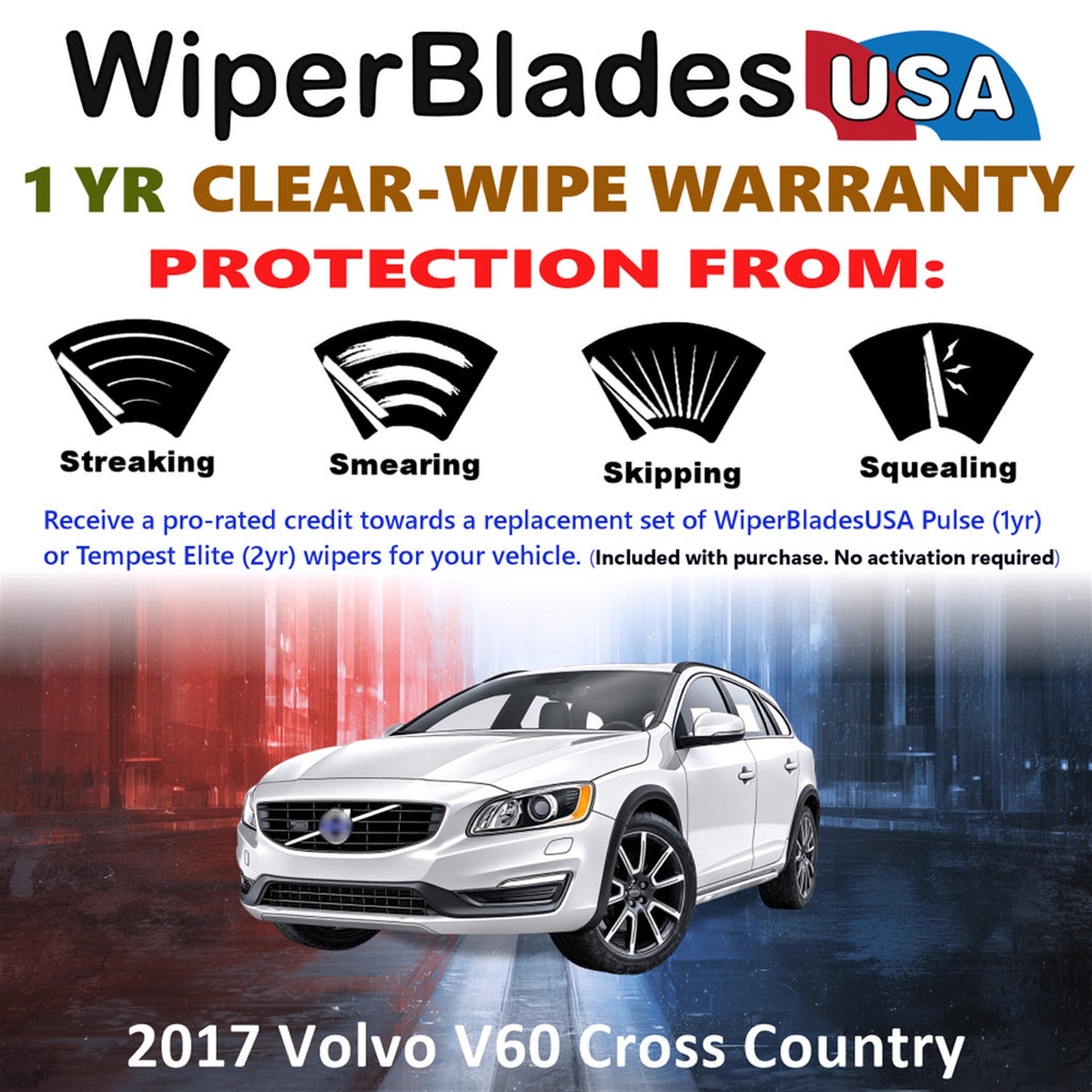 2017 Volvo V60 Cross Country Front Wiper blades Set Includes 1yr Wear Warranty & Free Delivery