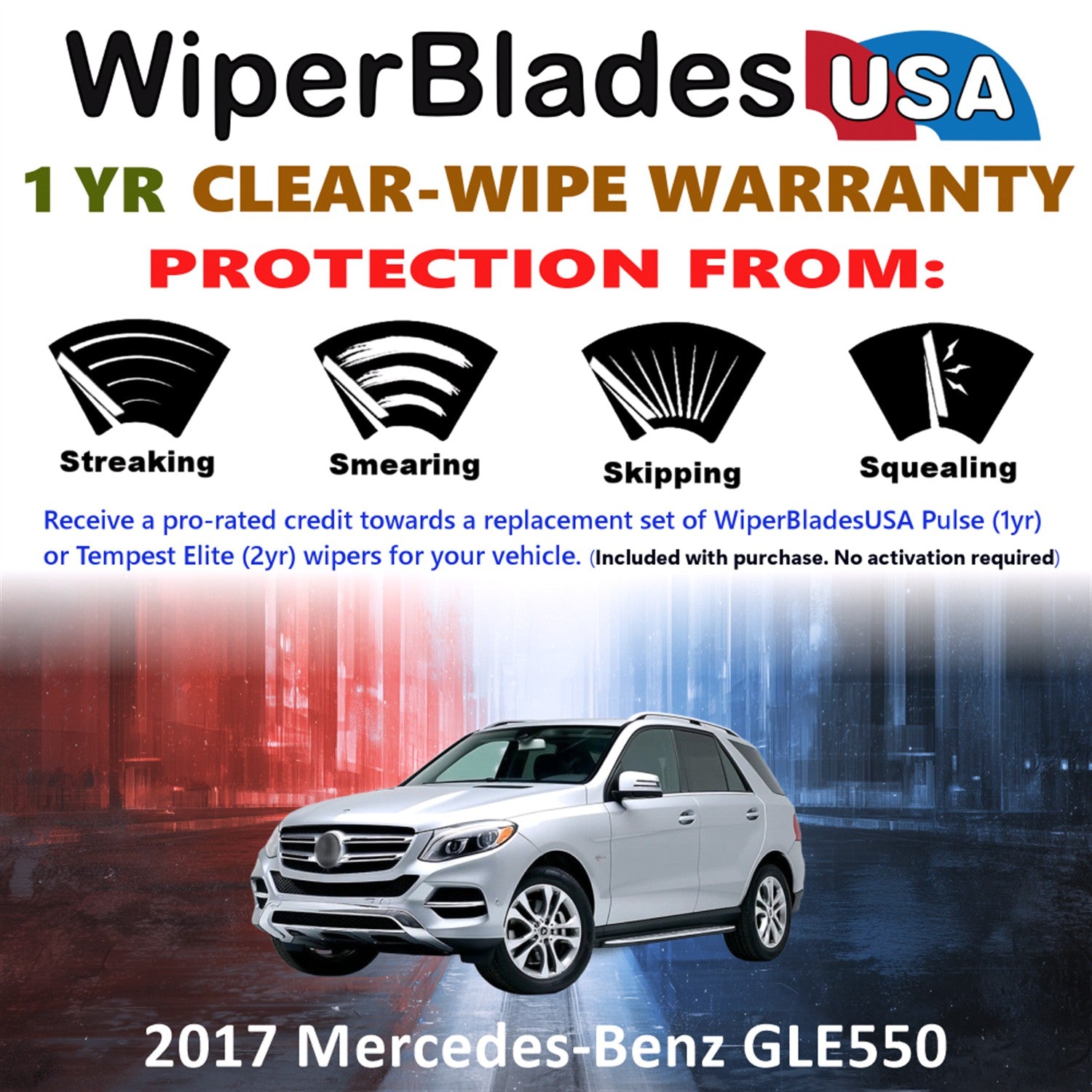2017 Mercedes-Benz GLE550 Front Wiper blades Set Includes 1yr Wear Warranty & Free Delivery