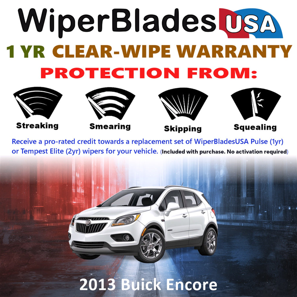 2013 Buick Encore Front Wiper blades Set Includes 1yr Wear Warranty & Free Delivery