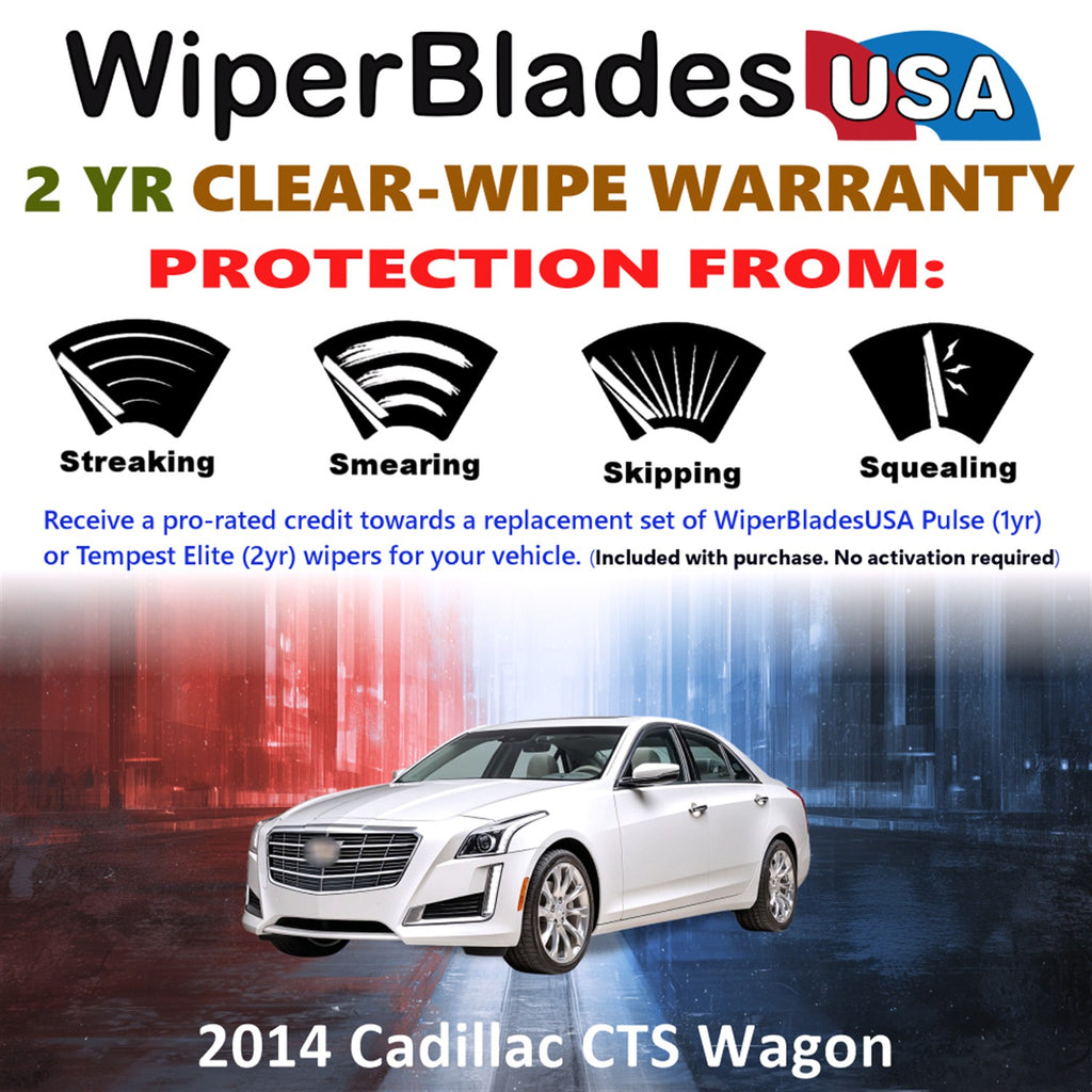 2014 Cadillac CTS Front Wiper blades Set  Includes 2yr Wear Warranty & Free Delivery