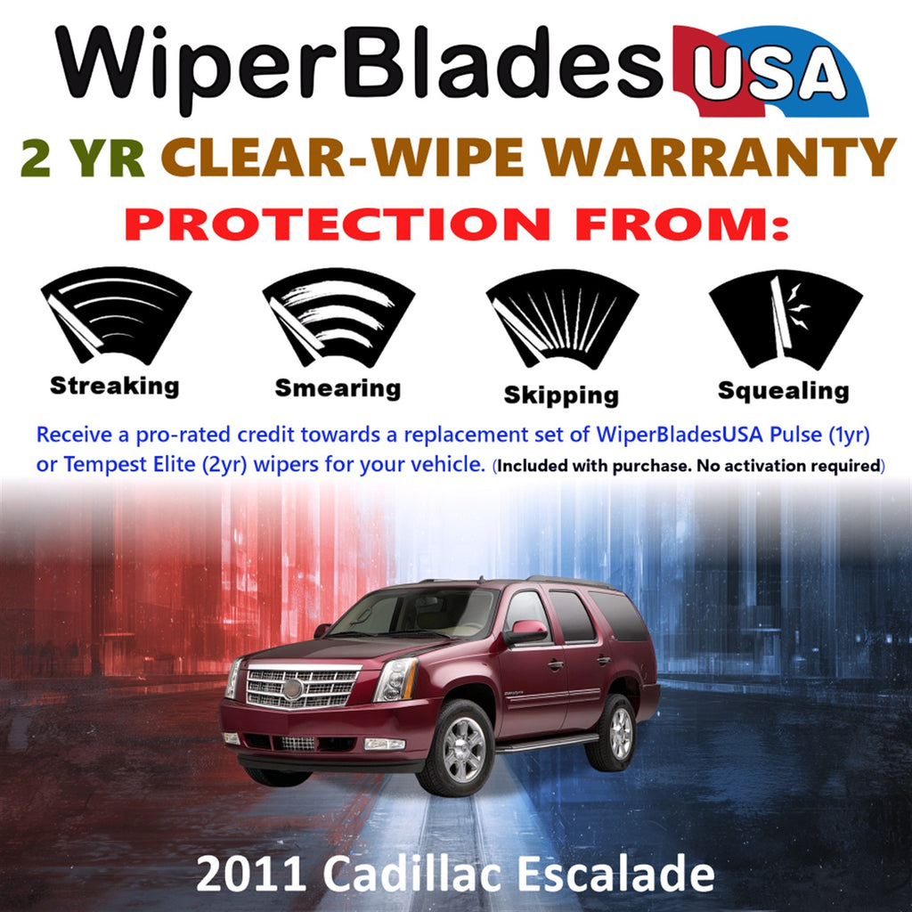 2011 Cadillac Escalade Front Wiper blades Set  Includes 2yr Wear Warranty & Free Delivery