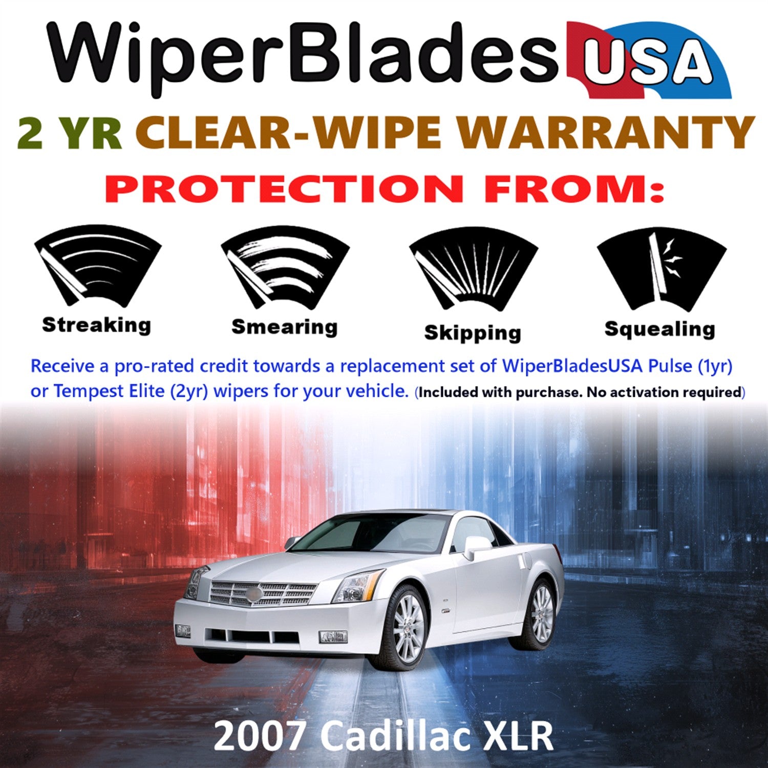2007 Cadillac XLR Front Wiper blades Set  Includes 2yr Wear Warranty & Free Delivery