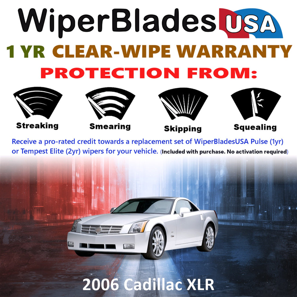 2006 Cadillac XLR Front Wiper blades Set Includes 1yr Wear Warranty & Free Delivery