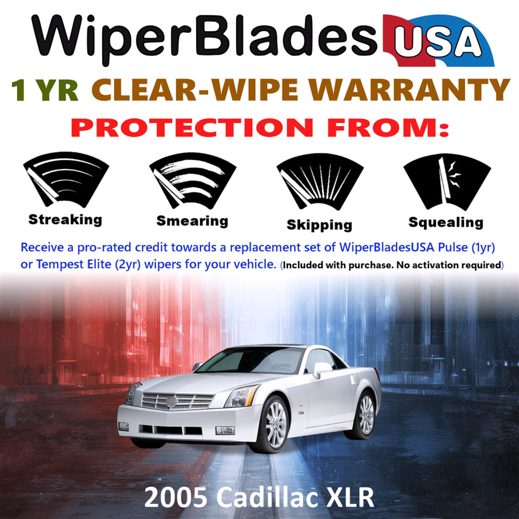 2005 Cadillac XLR Front Wiper blades Set Includes 1yr Wear Warranty & Free Delivery