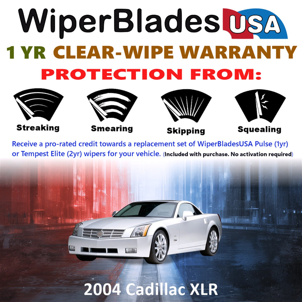 2004 Cadillac XLR Front Wiper blades Set Includes 1yr Wear Warranty & Free Delivery