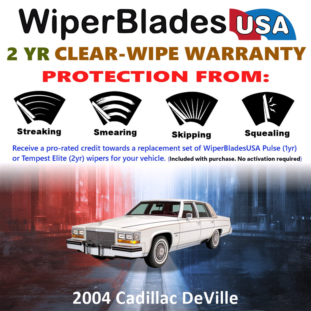2004 Cadillac DeVille Front Wiper blades Set  Includes 2yr Wear Warranty & Free Delivery