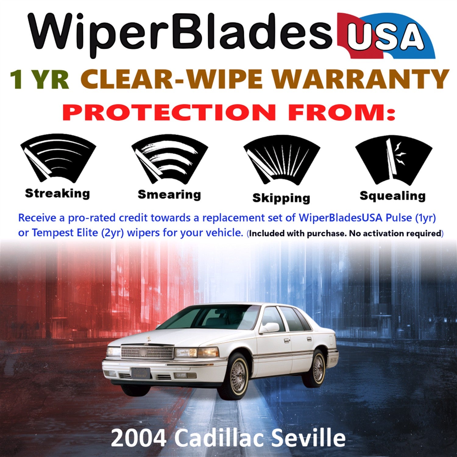 2004 Cadillac Seville Front Wiper blades Set Includes 1yr Wear Warranty & Free Delivery