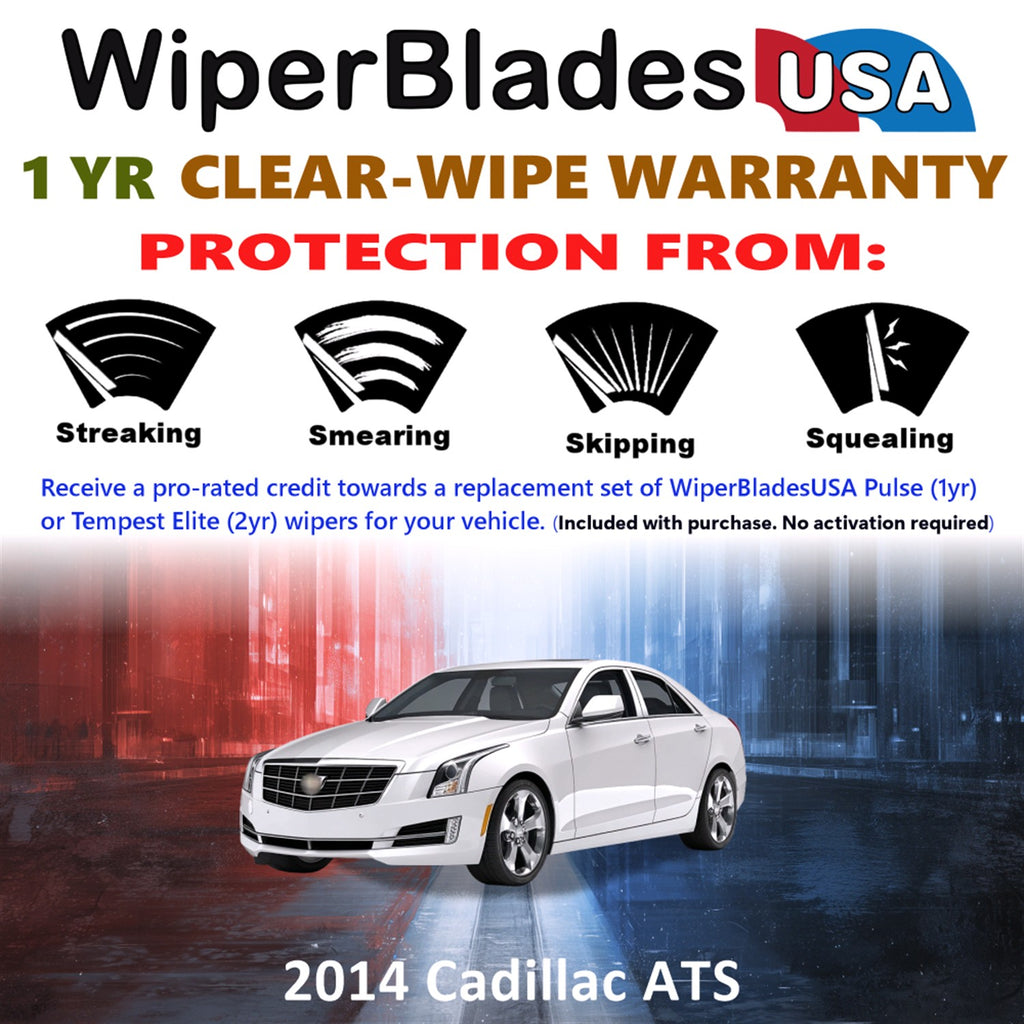 2014 Cadillac ATS Front Wiper blades Set Includes 1yr Wear Warranty & Free Delivery