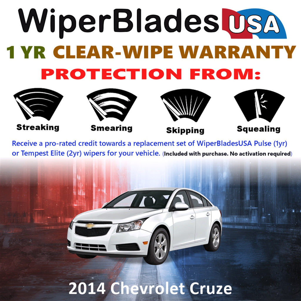 2014 Chevrolet Cruze Front Wiper blades Set Includes 1yr Wear Warranty & Free Delivery