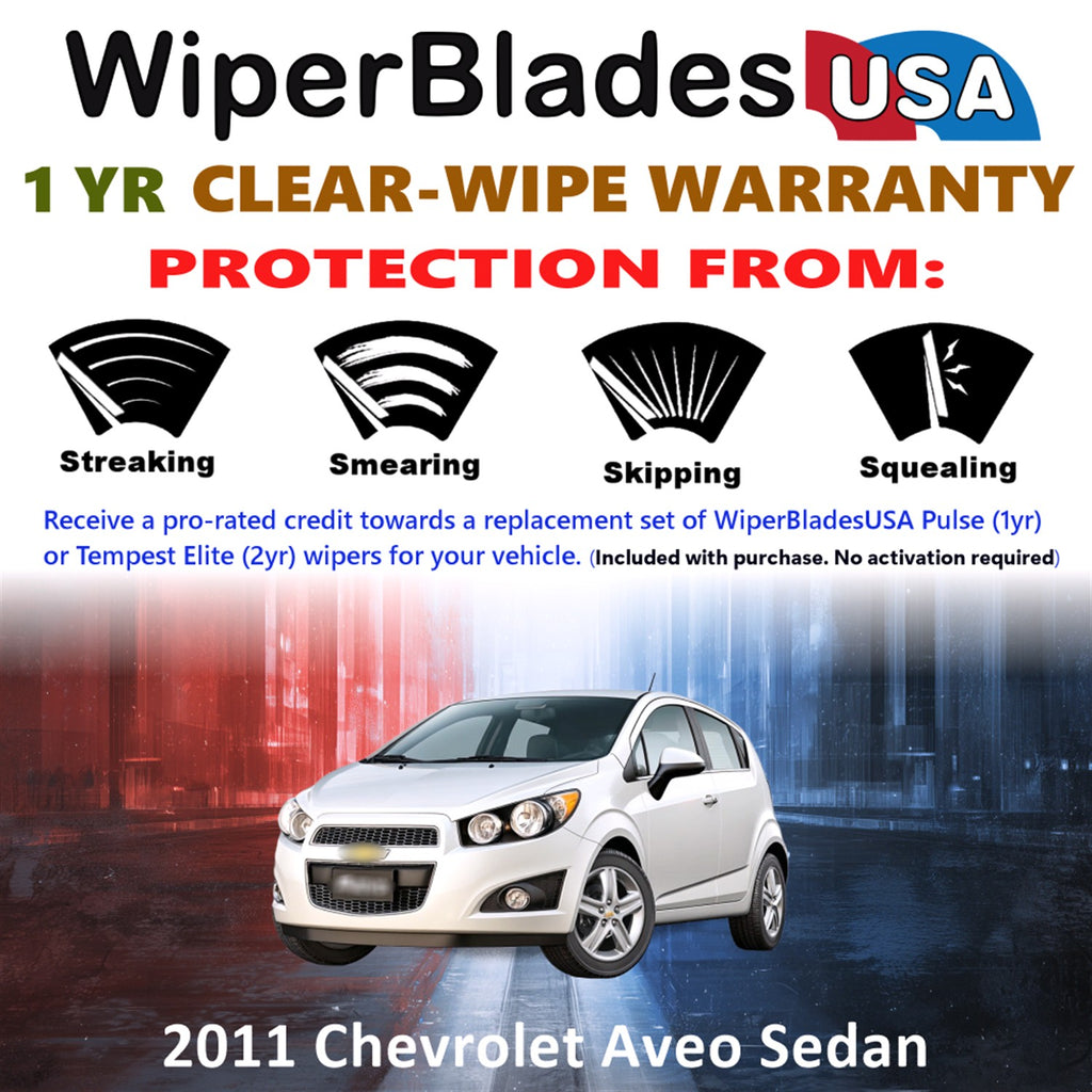 2011 Chevrolet Aveo Front Wiper blades Set Includes 1yr Wear Warranty & Free Delivery
