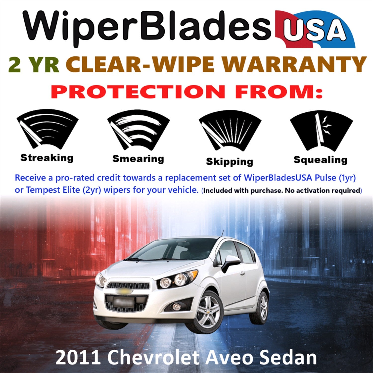 2011 Chevrolet Aveo Front Wiper blades Set  Includes 2yr Wear Warranty & Free Delivery