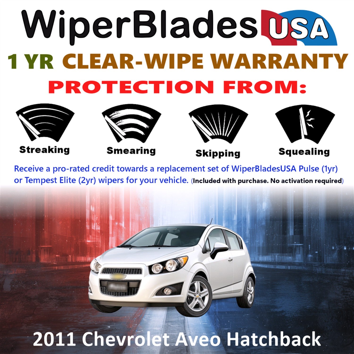 2011 Chevrolet Aveo Front Wiper blades Set Includes 1yr Wear Warranty & Free Delivery