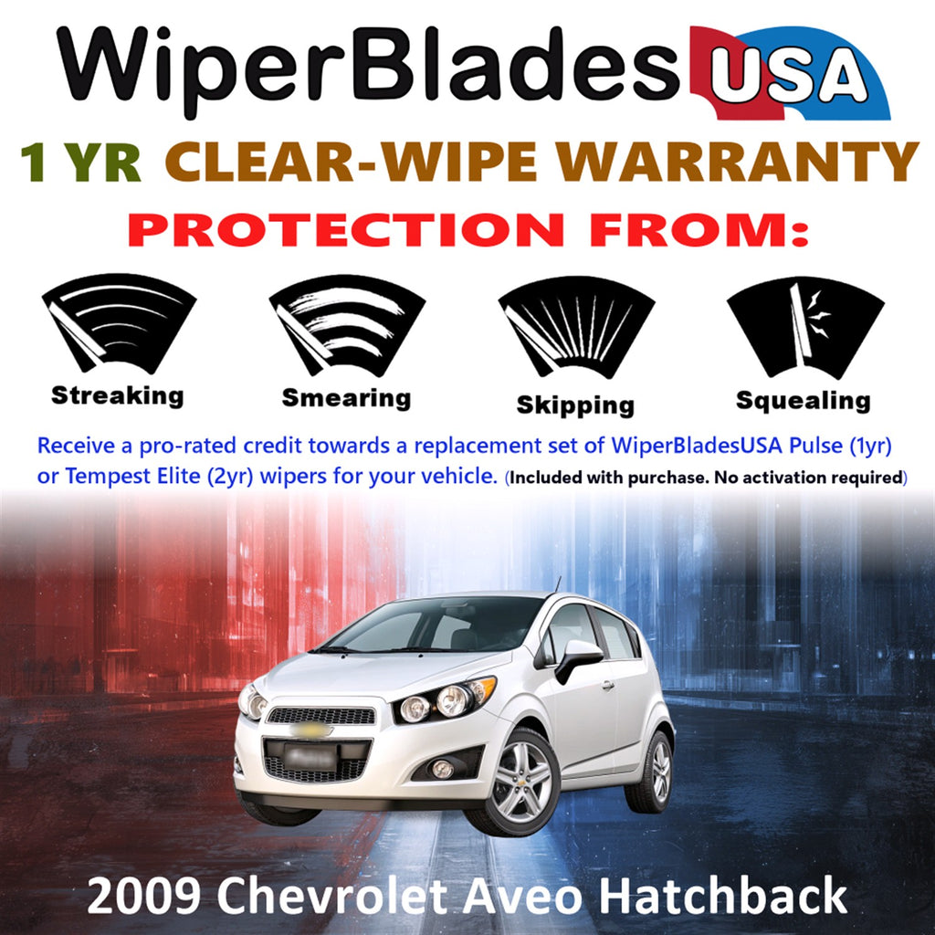 2009 Chevrolet Aveo Front Wiper blades Set Includes 1yr Wear Warranty & Free Delivery