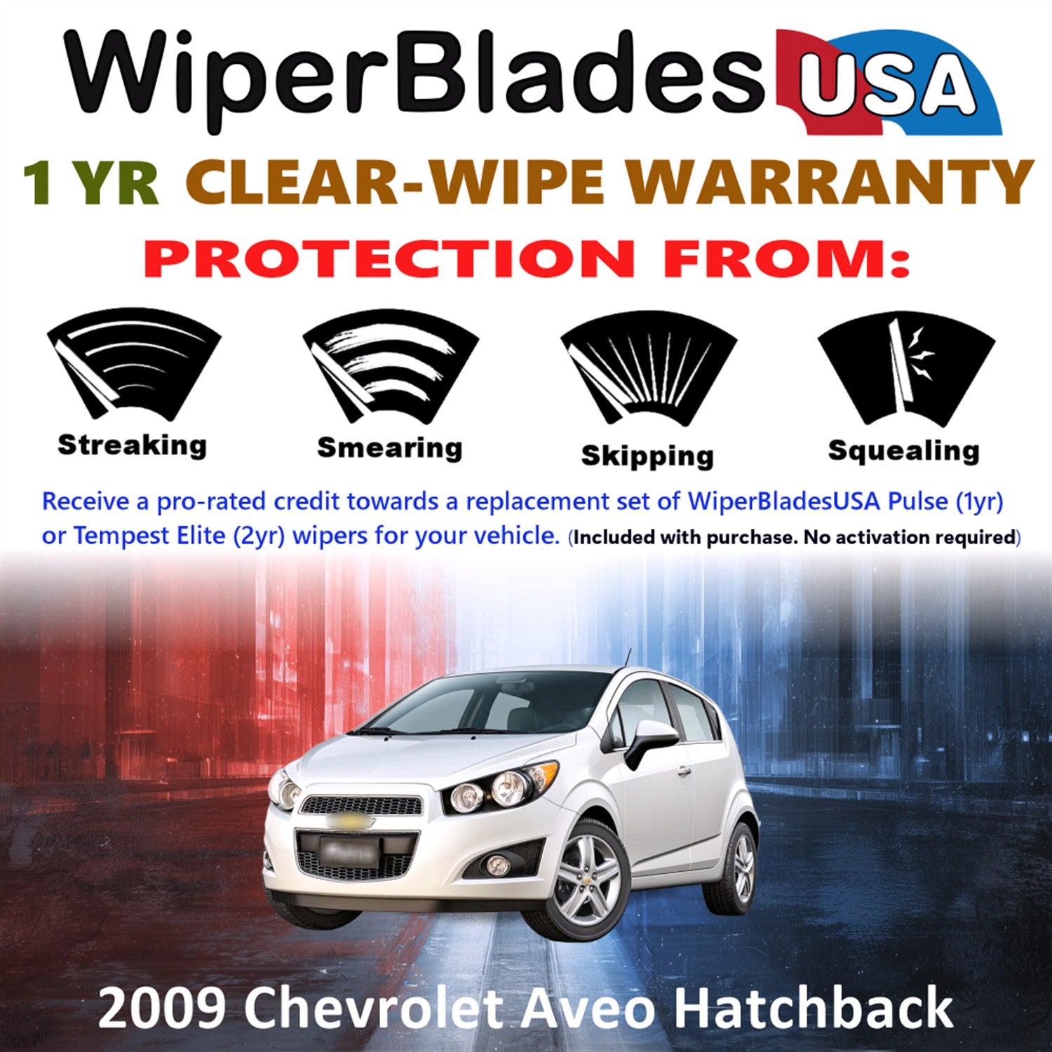 2009 Chevrolet Aveo Front Wiper blades Set Includes 1yr Wear Warranty & Free Delivery