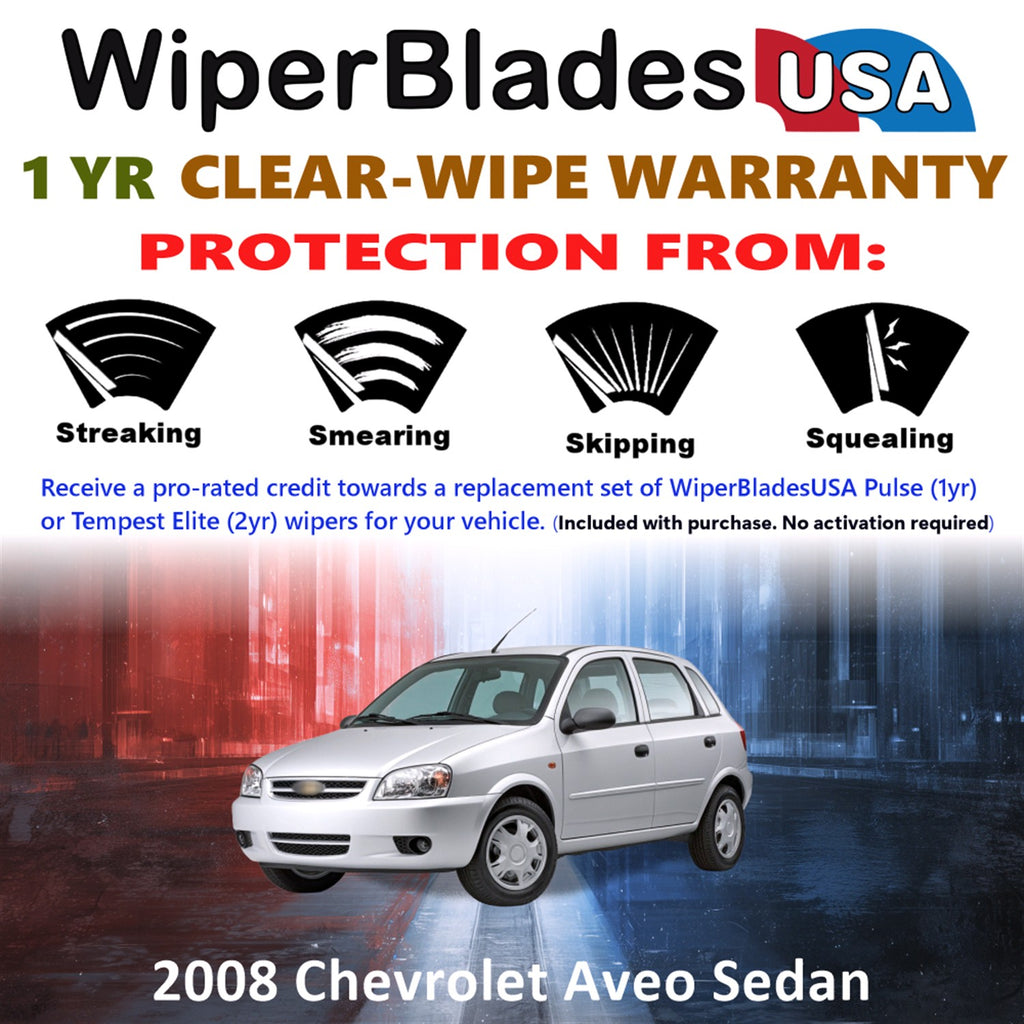 2008 Chevrolet Aveo Front Wiper blades Set Includes 1yr Wear Warranty & Free Delivery