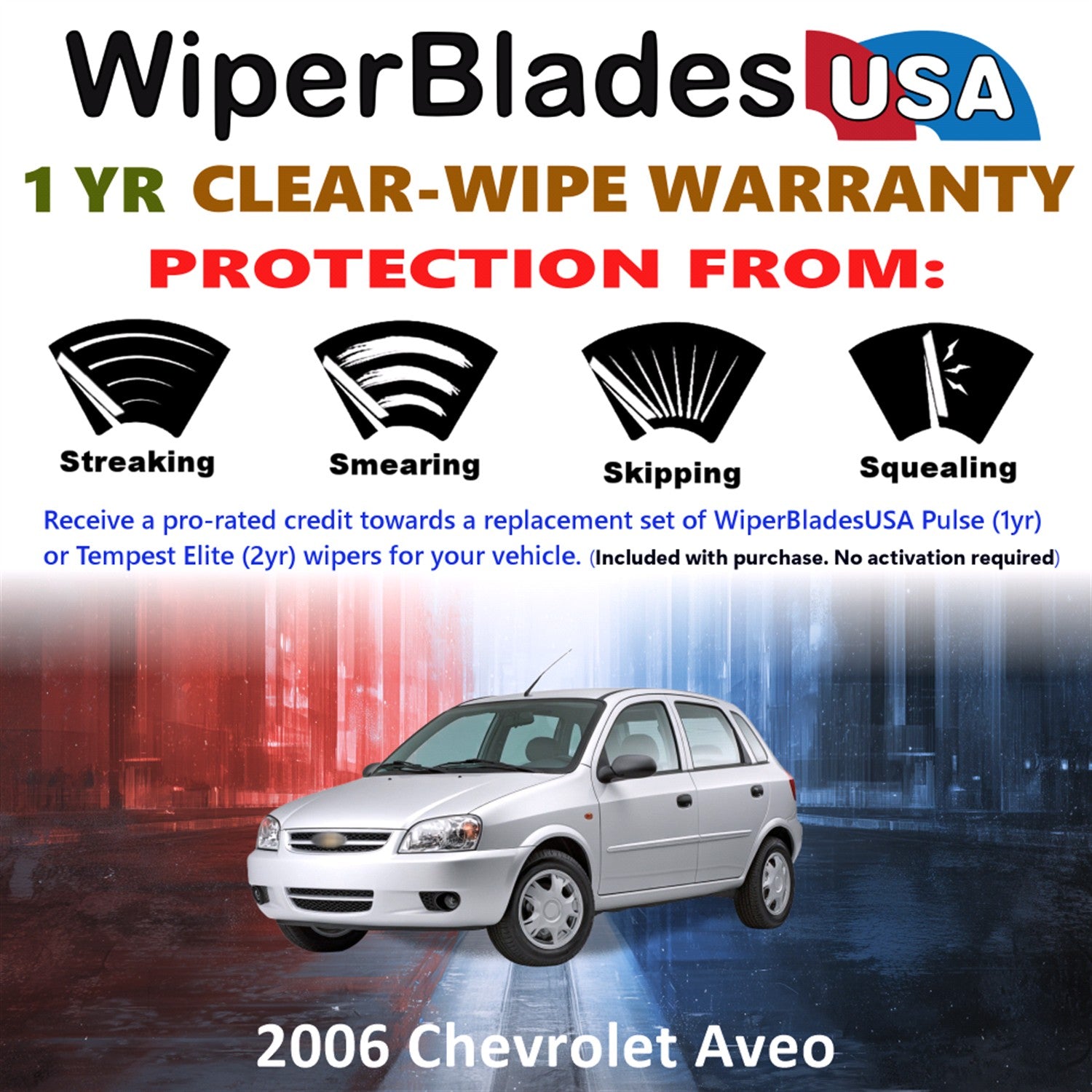 2006 Chevrolet Aveo Front Wiper blades Set Includes 1yr Wear Warranty & Free Delivery