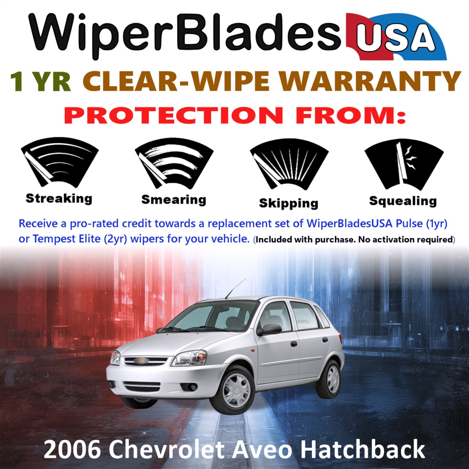 2006 Chevrolet Aveo Front Wiper blades Set Includes 1yr Wear Warranty & Free Delivery
