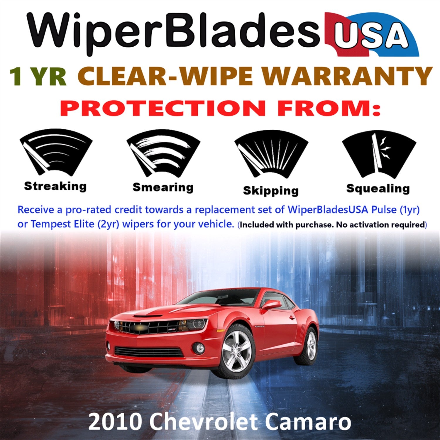 2010 Chevrolet Camaro Front Wiper blades Set Includes 1yr Wear Warranty & Free Delivery