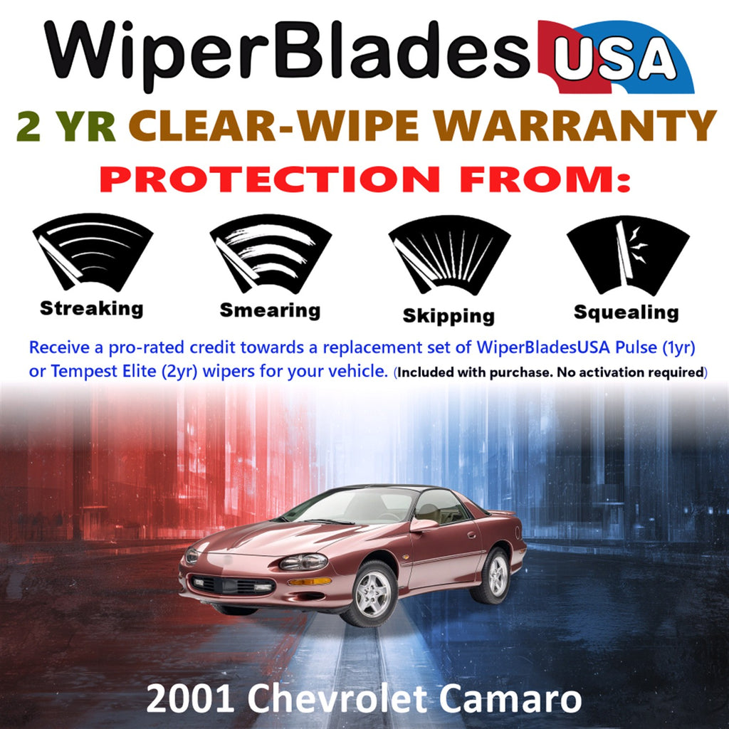 2001 Chevrolet Camaro Front Wiper blades Set  Includes 2yr Wear Warranty & Free Delivery