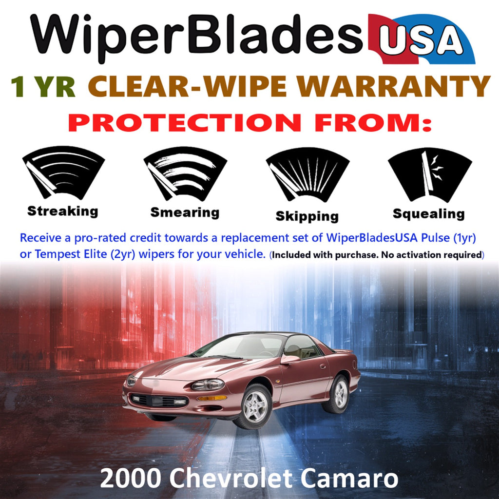 2000 Chevrolet Camaro Front Wiper blades Set Includes 1yr Wear Warranty & Free Delivery