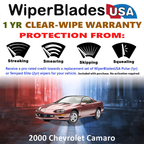2000 Chevrolet Camaro Front Wiper blades Set Includes 1yr Wear Warranty & Free Delivery
