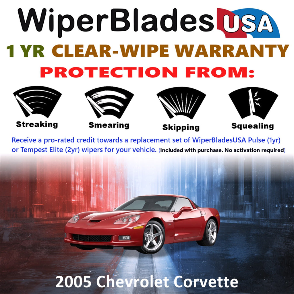 2005 Chevrolet Corvette Front Wiper blades Set Includes 1yr Wear Warranty & Free Delivery