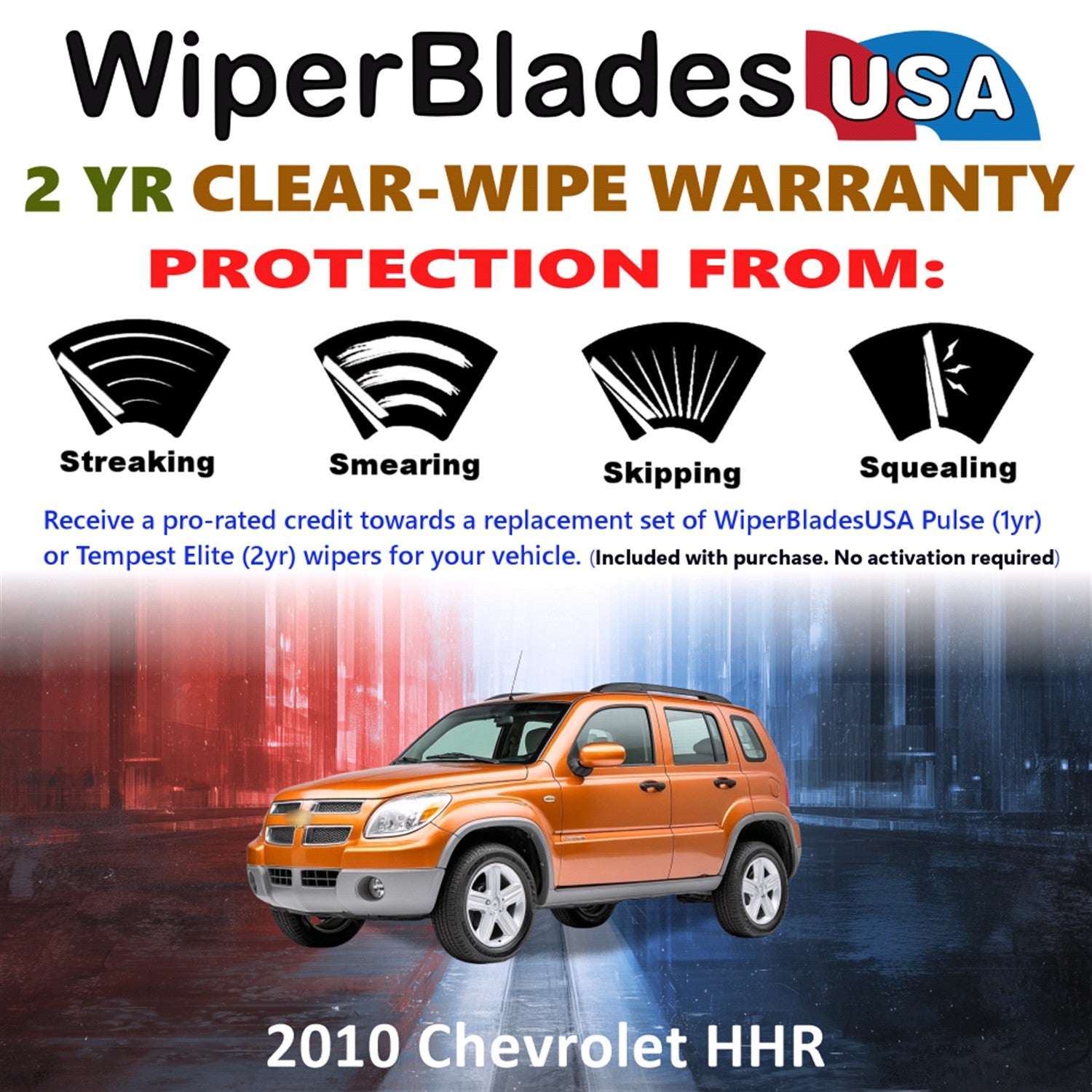 2010 Chevrolet HHR Front w/Rear Wiper blades Set  Includes 2yr Wear Warranty & Free Delivery
