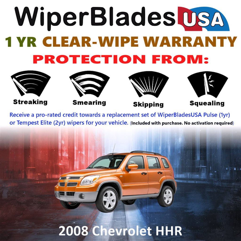 2008 Chevrolet HHR Front Wiper blades Set Includes 1yr Wear Warranty & Free Delivery