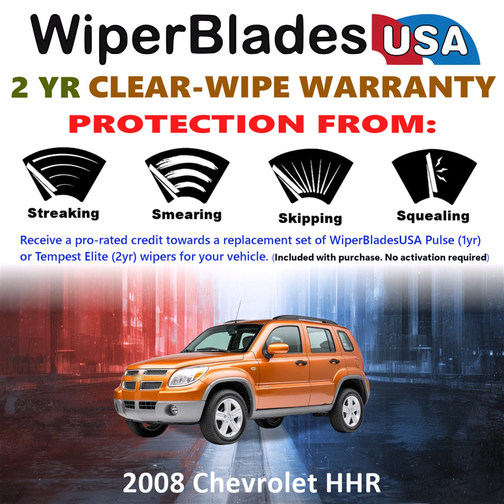2008 Chevrolet HHR Front w/Rear Wiper blades Set  Includes 2yr Wear Warranty & Free Delivery