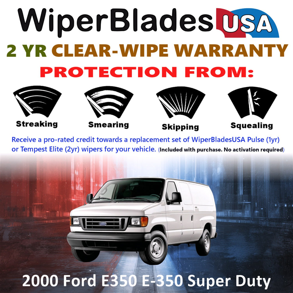 2000 Ford E350 E-350 Super Duty Front Wiper blades Set  Includes 2yr Wear Warranty & Free Delivery