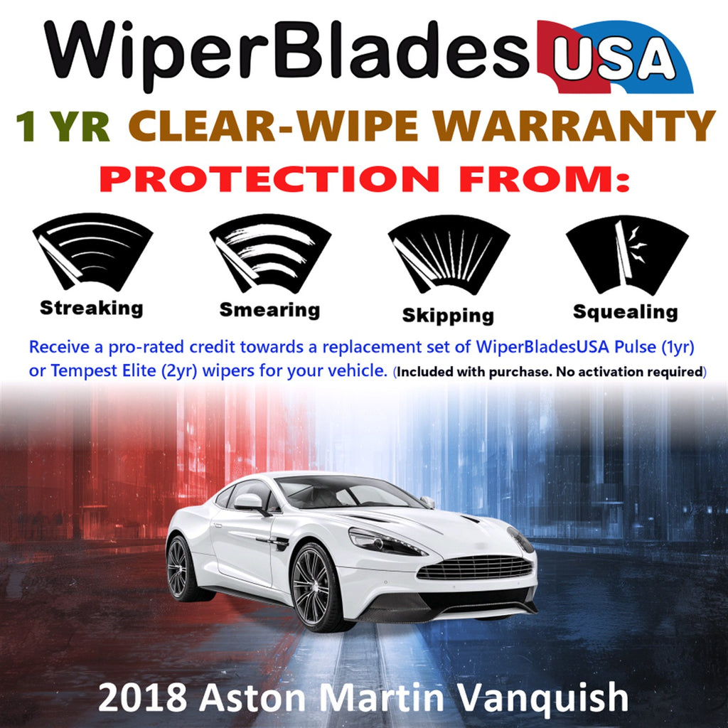 2018 Aston Martin Vanquish Front Wiper blades Set Includes 1yr Wear Warranty & Free Delivery