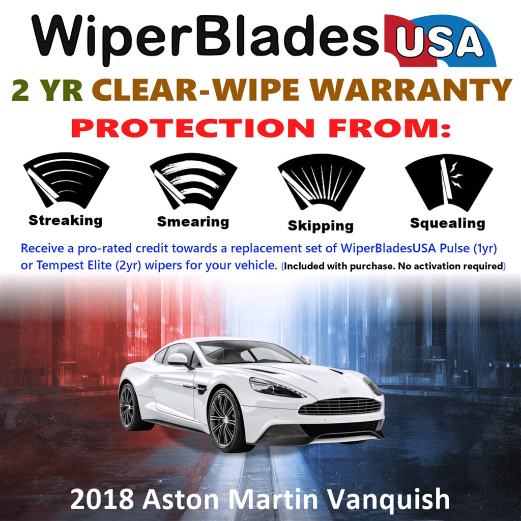 2018 Aston Martin Vanquish Front Wiper blades Set  Includes 2yr Wear Warranty & Free Delivery