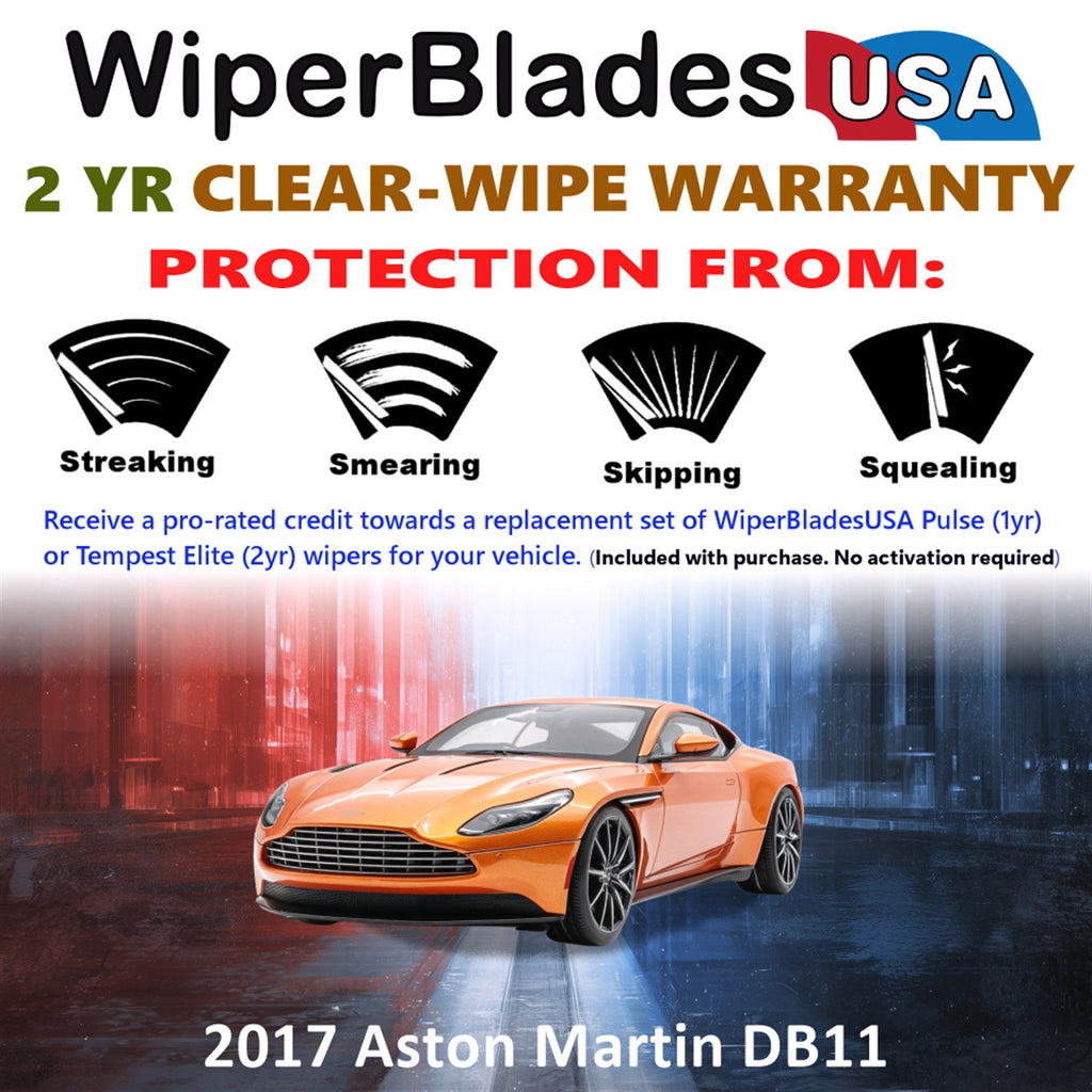 2017 Aston Martin DB11 Front Wiper blades Set  Includes 2yr Wear Warranty & Free Delivery