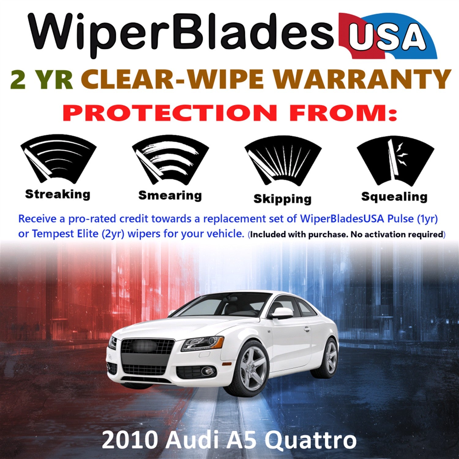 2010 Audi A5 Quattro Front Wiper blades Set  Includes 2yr Wear Warranty & Free Delivery