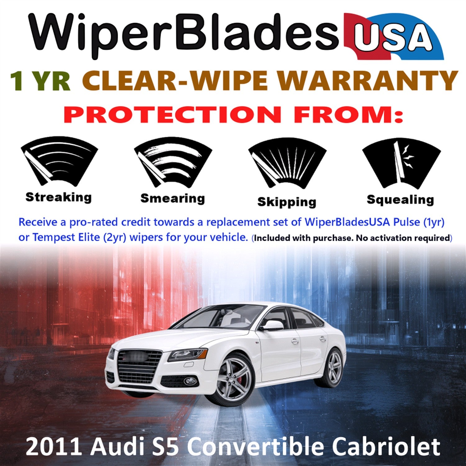 2011 Audi S5 Cabriolet Front Wiper blades Set Includes 1yr Wear Warranty & Free Delivery