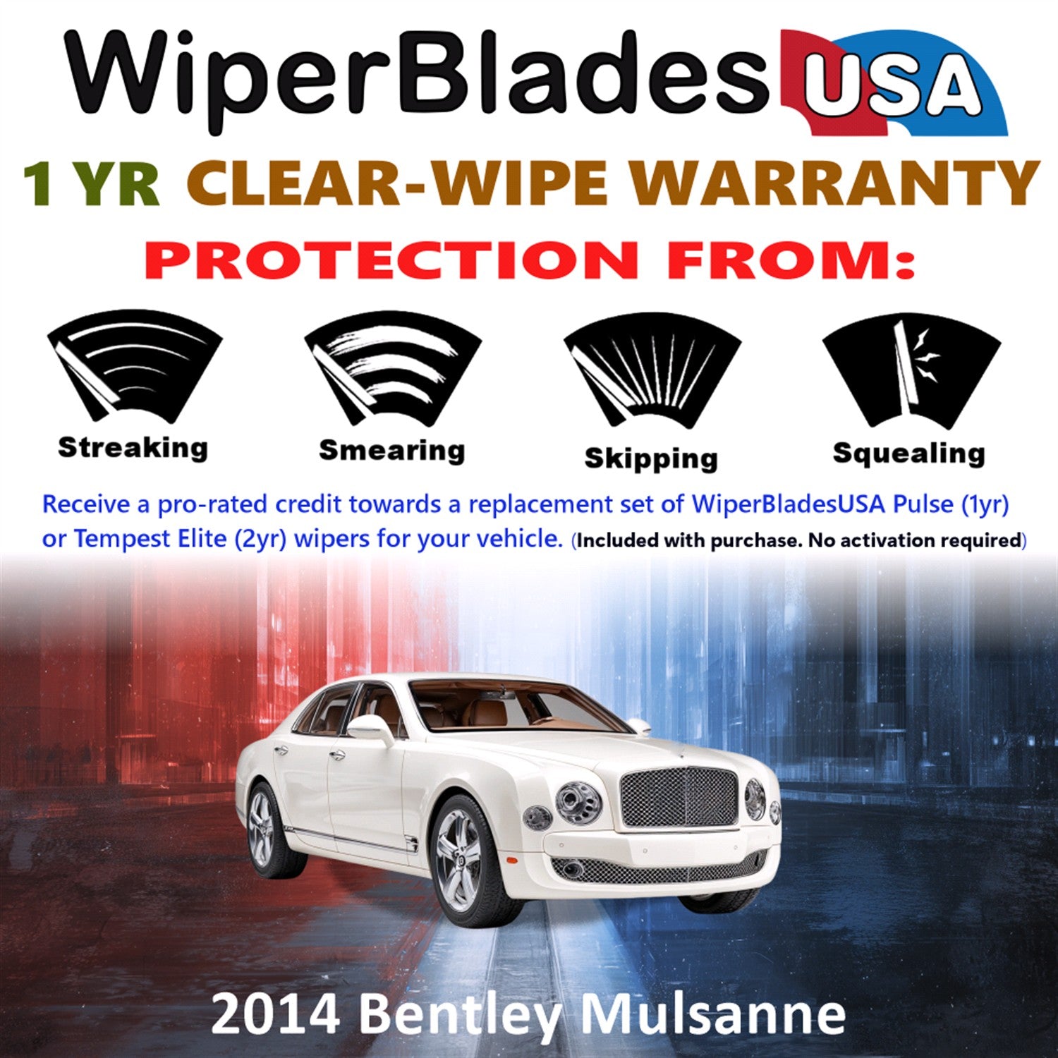 2014 Bentley Mulsanne Front Wiper blades Set Includes 1yr Wear Warranty & Free Delivery