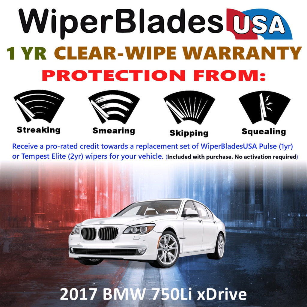 2017 BMW 750Li xDrive Front Wiper blades Set Includes 1yr Wear Warranty & Free Delivery